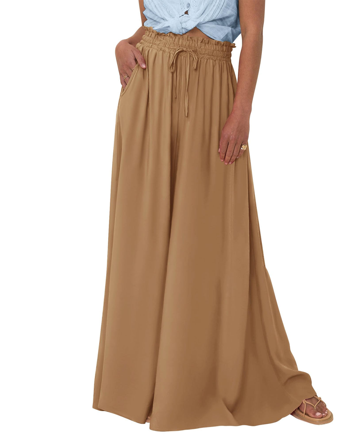 BTFBM Wide Leg Flowy Palazzo Pants for Women