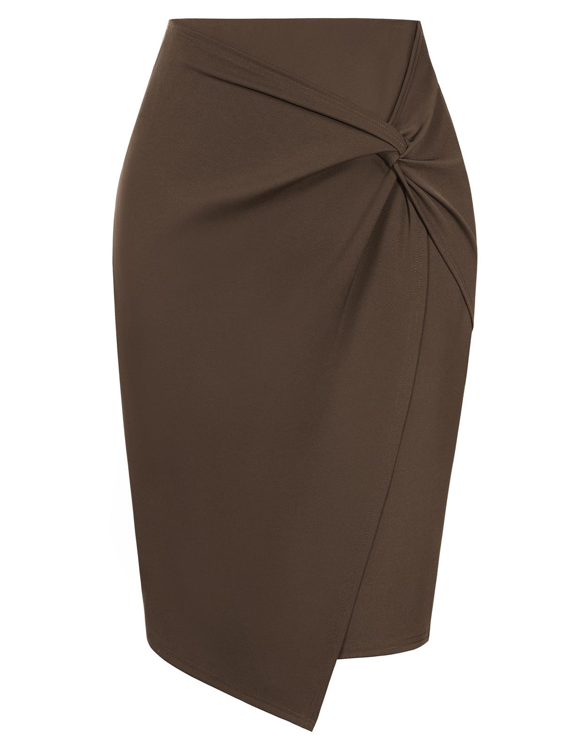 Kate Kasin Women Stretch Knee Length Pencil Skirt, Wrap High Waist Skirts
