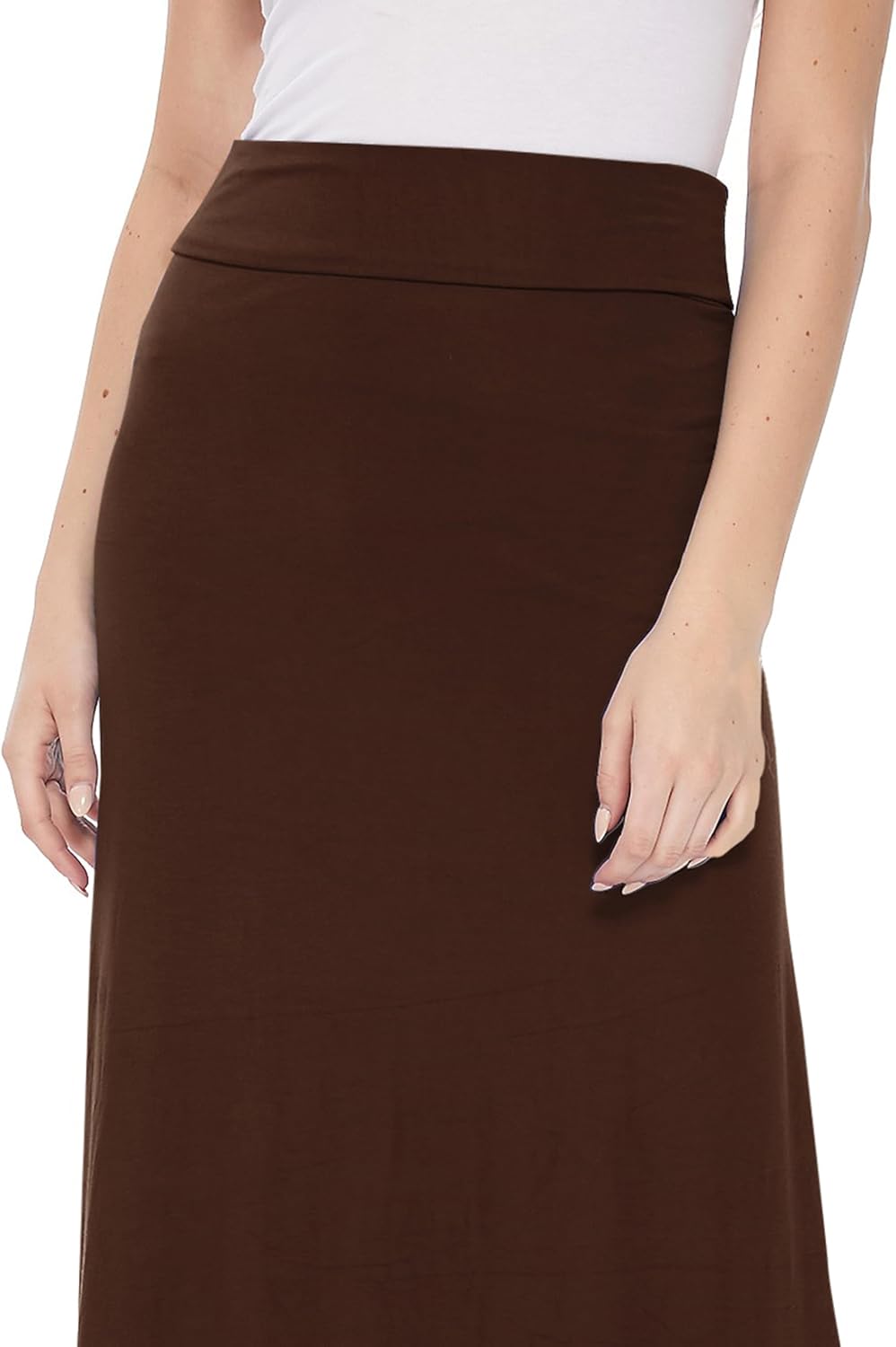 FashionJOA Women's Stretchy Flowy Maxi Skirt with Elastic Waistband for Comfort and Style
