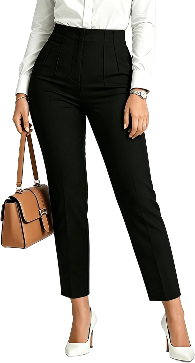 BIRW Womens High Waisted Pants 2026 Trendy Skinny Business Work Casual Pencil Trousers with Pockets