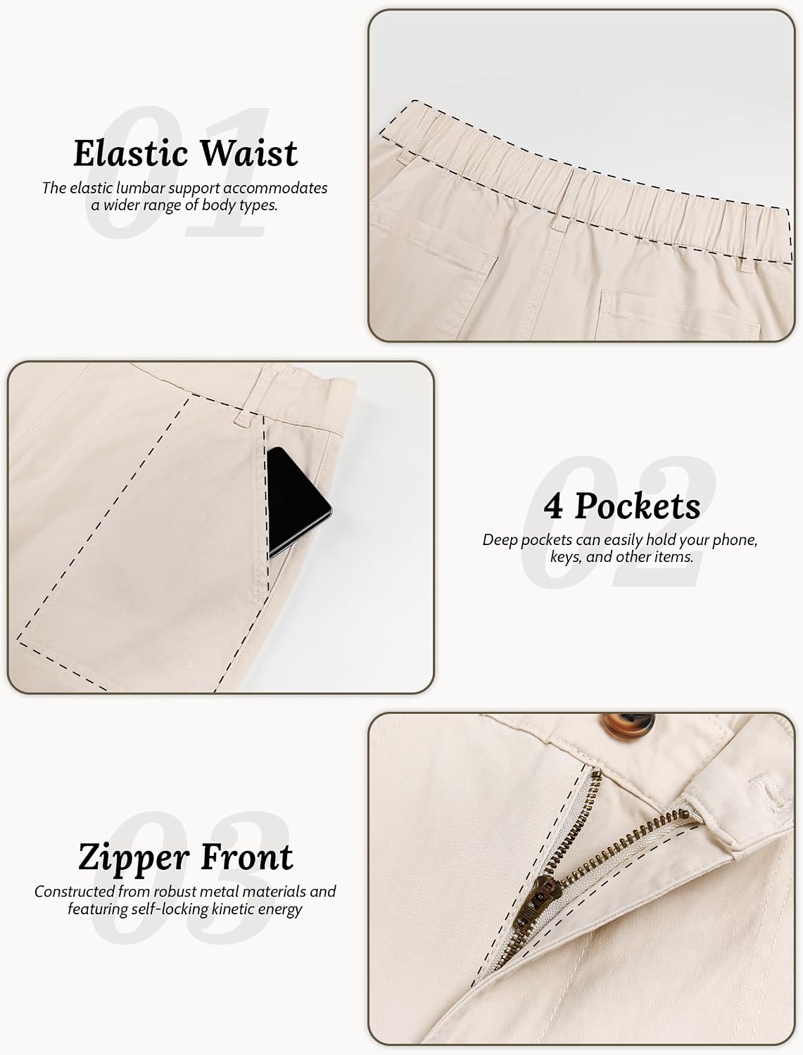 Eddoyee Cropped Pants for Women High Waisted Wide Leg
