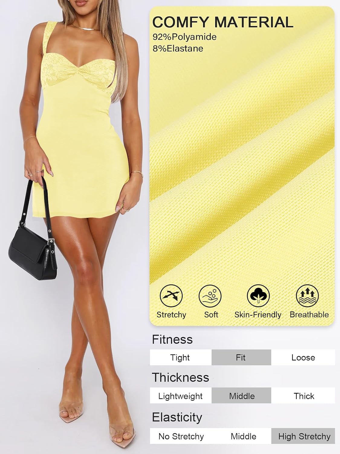 MIYIEONZ Women Summer Mini Dress Formal Going Out Short Dresses