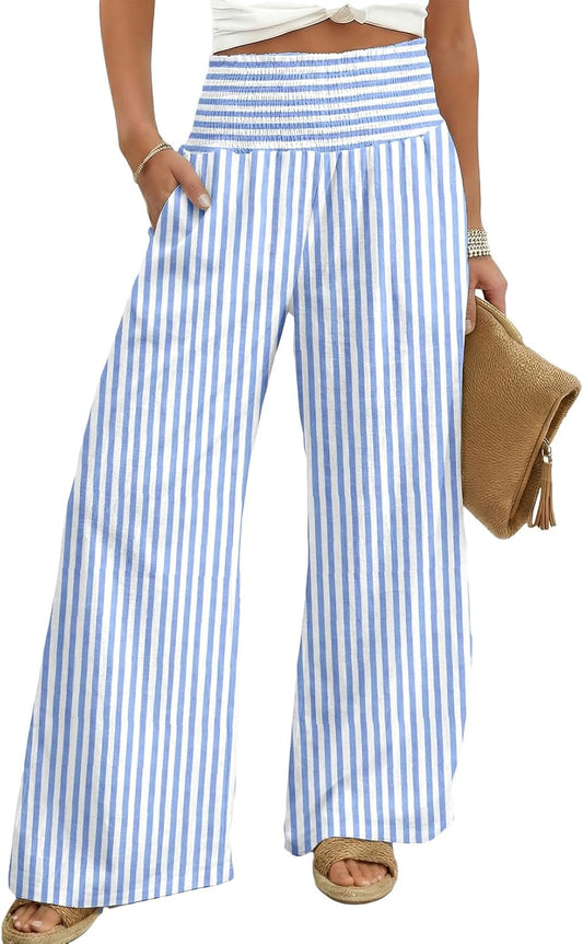 Dokotoo Women's Fall Gingham Wide Leg Casual Pants 2026
