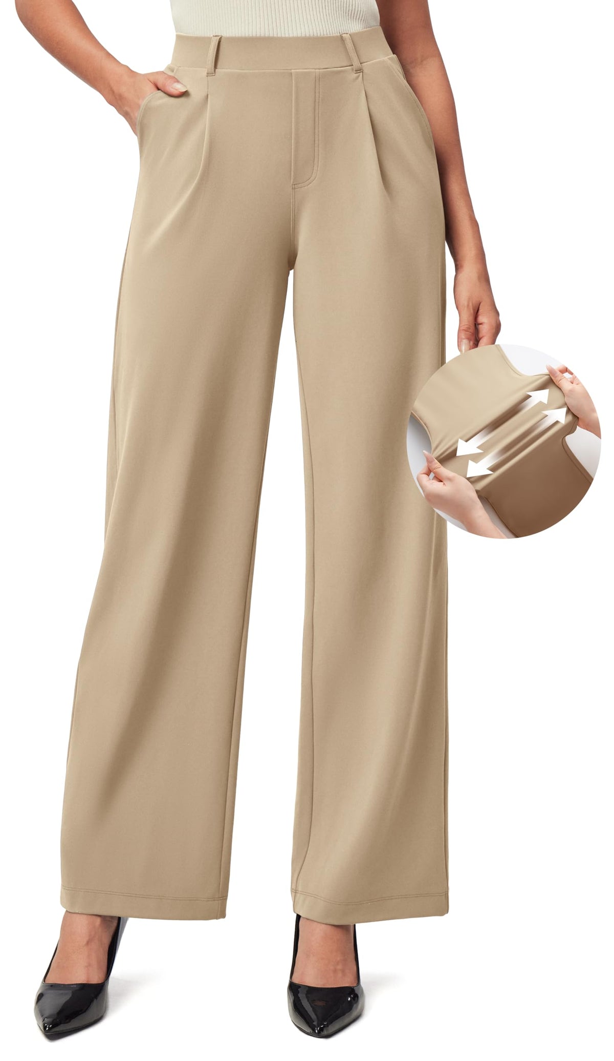 IUGA Dress Pants Women Stretchy Wide Leg Work Pants Business Casual Outfits