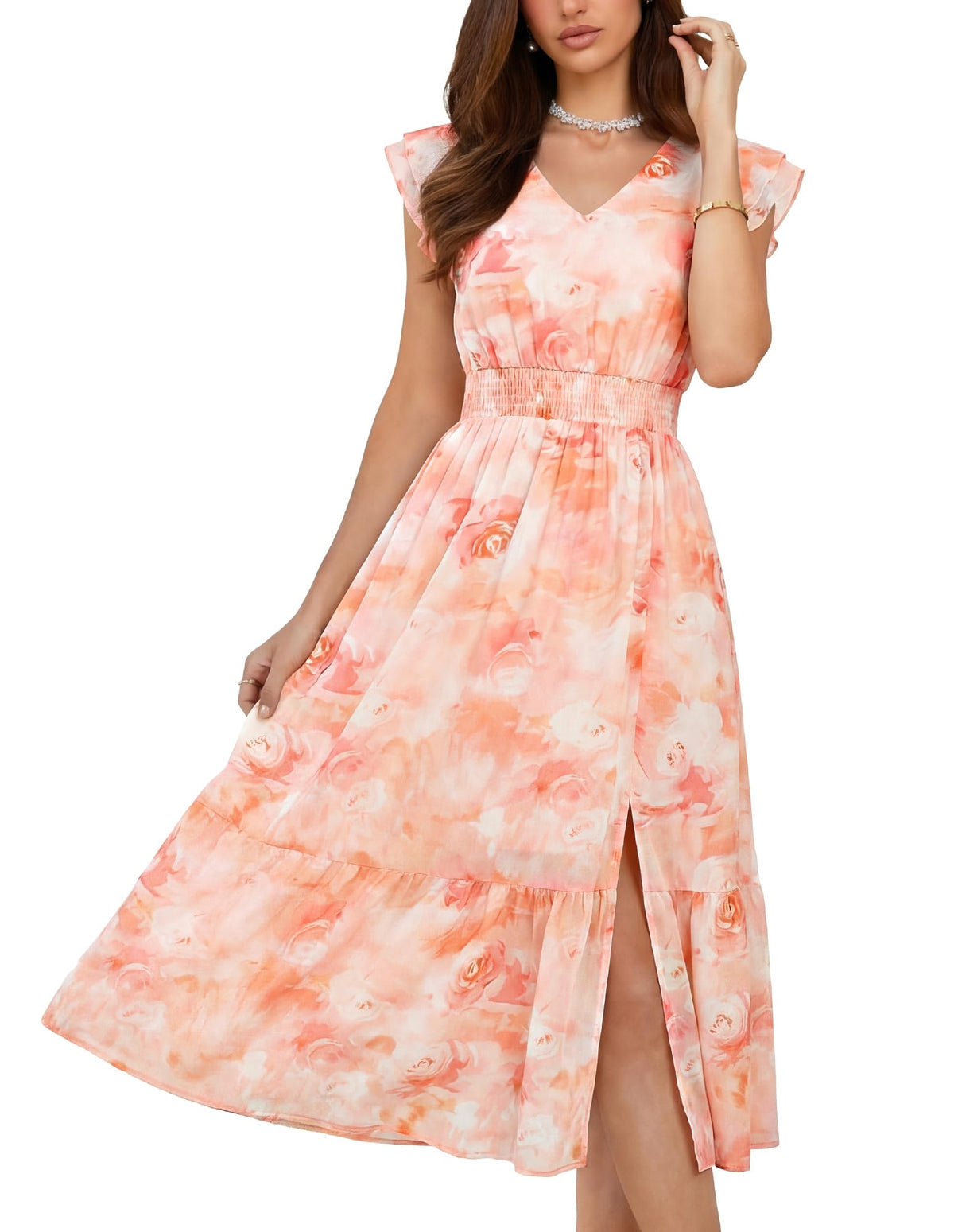 GRACE KARIN Womens Summer Wedding Guest Dresses Boho Beach Midi Sundress
