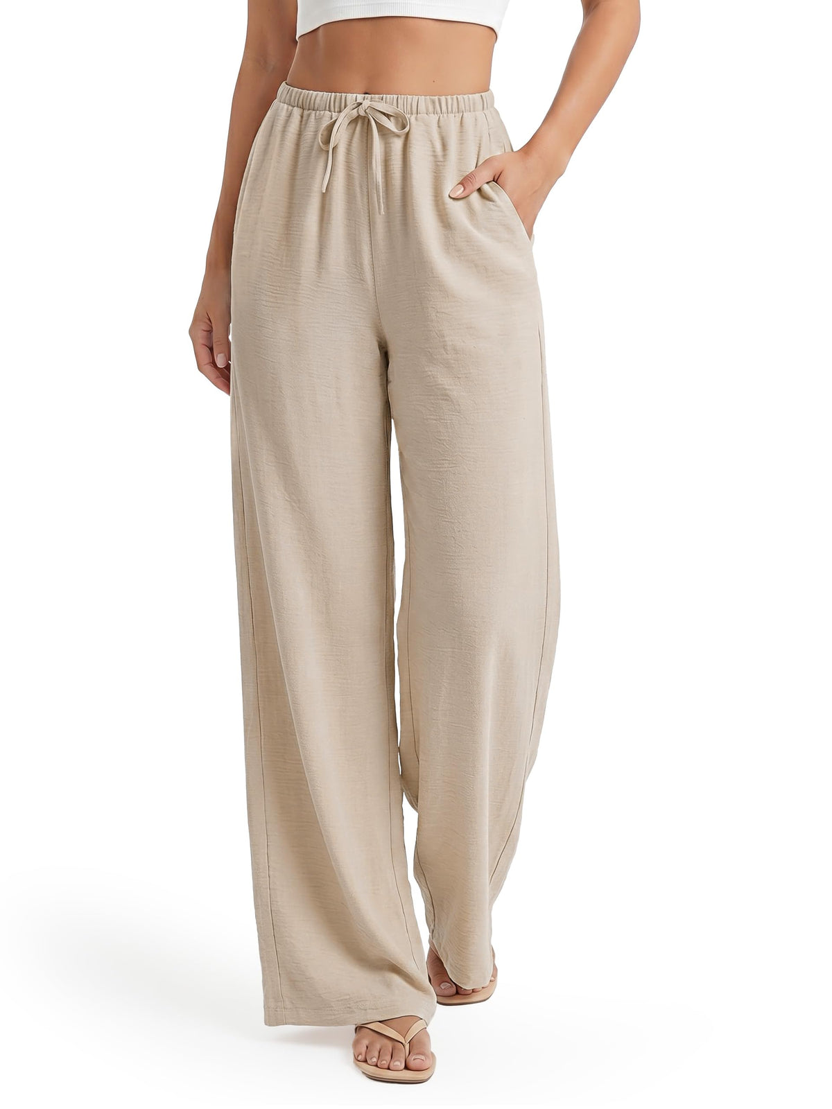 SEVEGO Tall Women 32"/34"/36" Inseam Wide Leg Flowy Palazzo Summer Pants