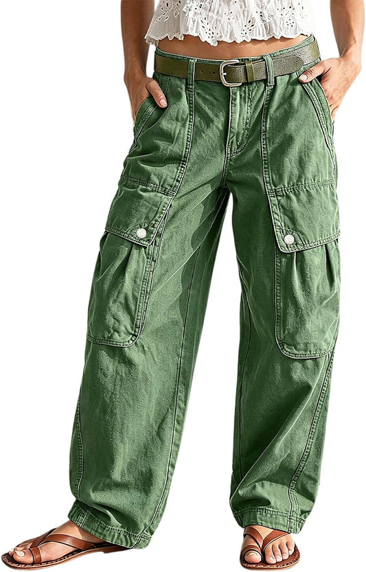 Flamingals Mid Rise Wide Leg Pants for Women