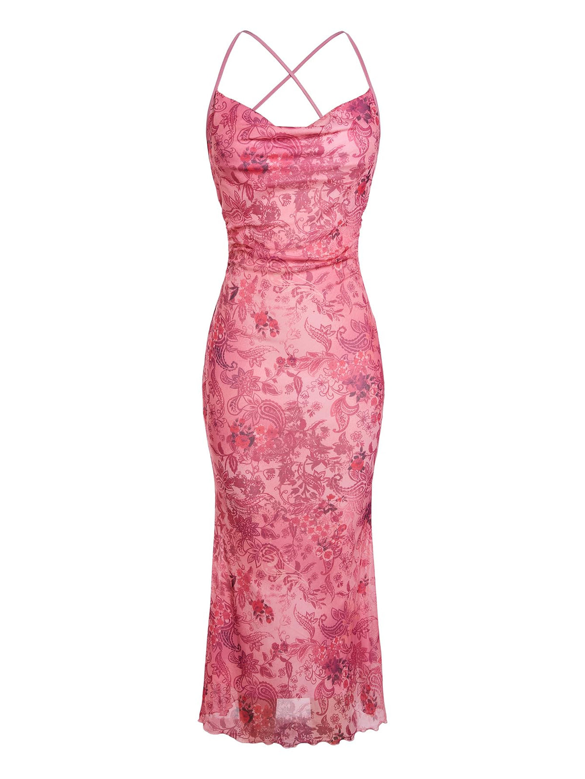 SOLY HUX Women's Floral Mesh Cami Dress Cocktail Wedding Guest Long Dresses