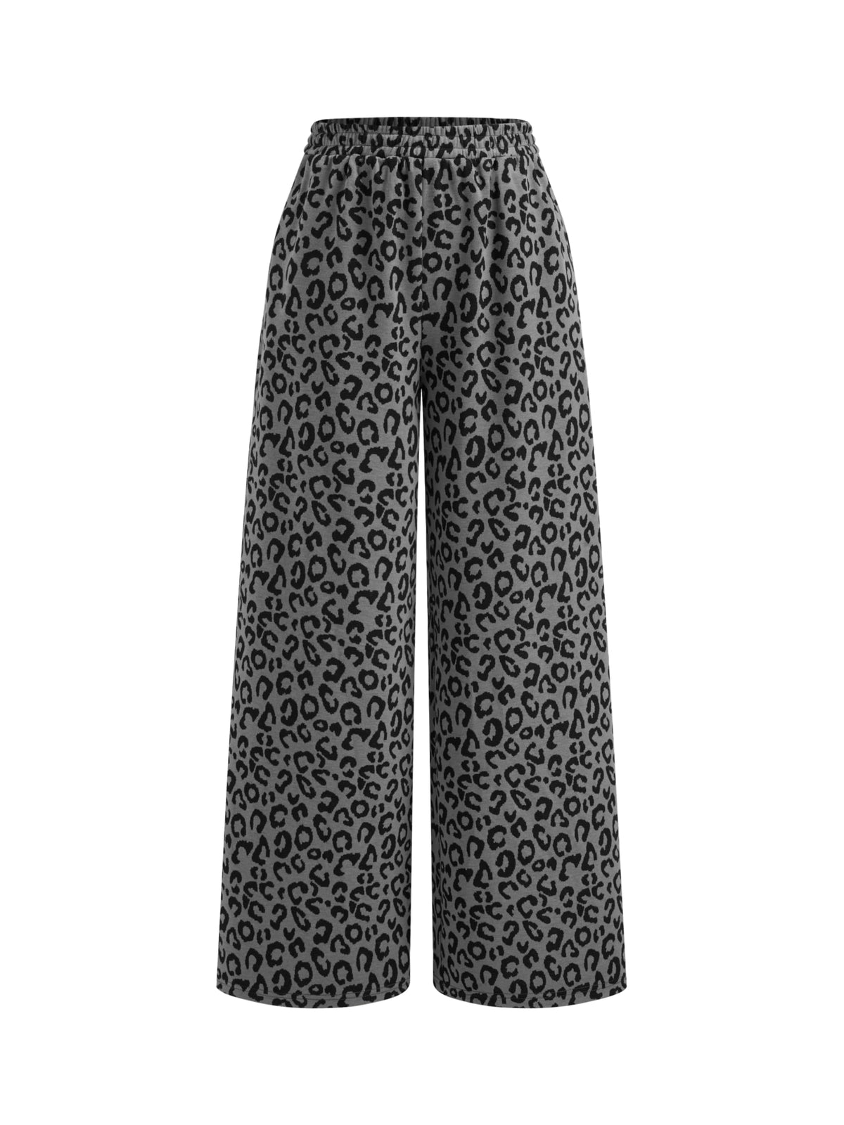 CIDER Women Leopard Print Wide Leg Lounge Pants Sweatpants Trousers