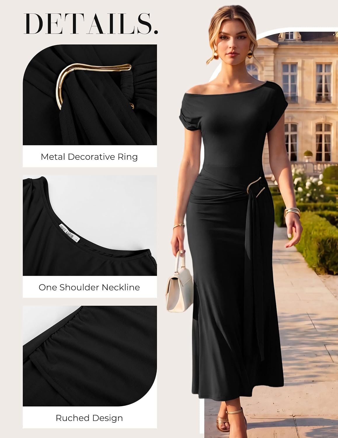 GRACE KARIN Womens Wedding Guest Cocktail Bodycon Maxi Dresses