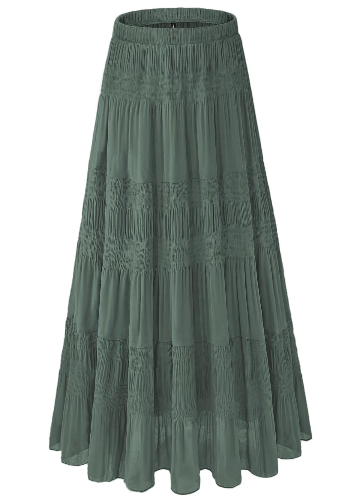 Women's Chiffon White Flowy Maxi Skirts Boho Summer Elastic Waisted Pleated A Line Long Skirt for Women 2026