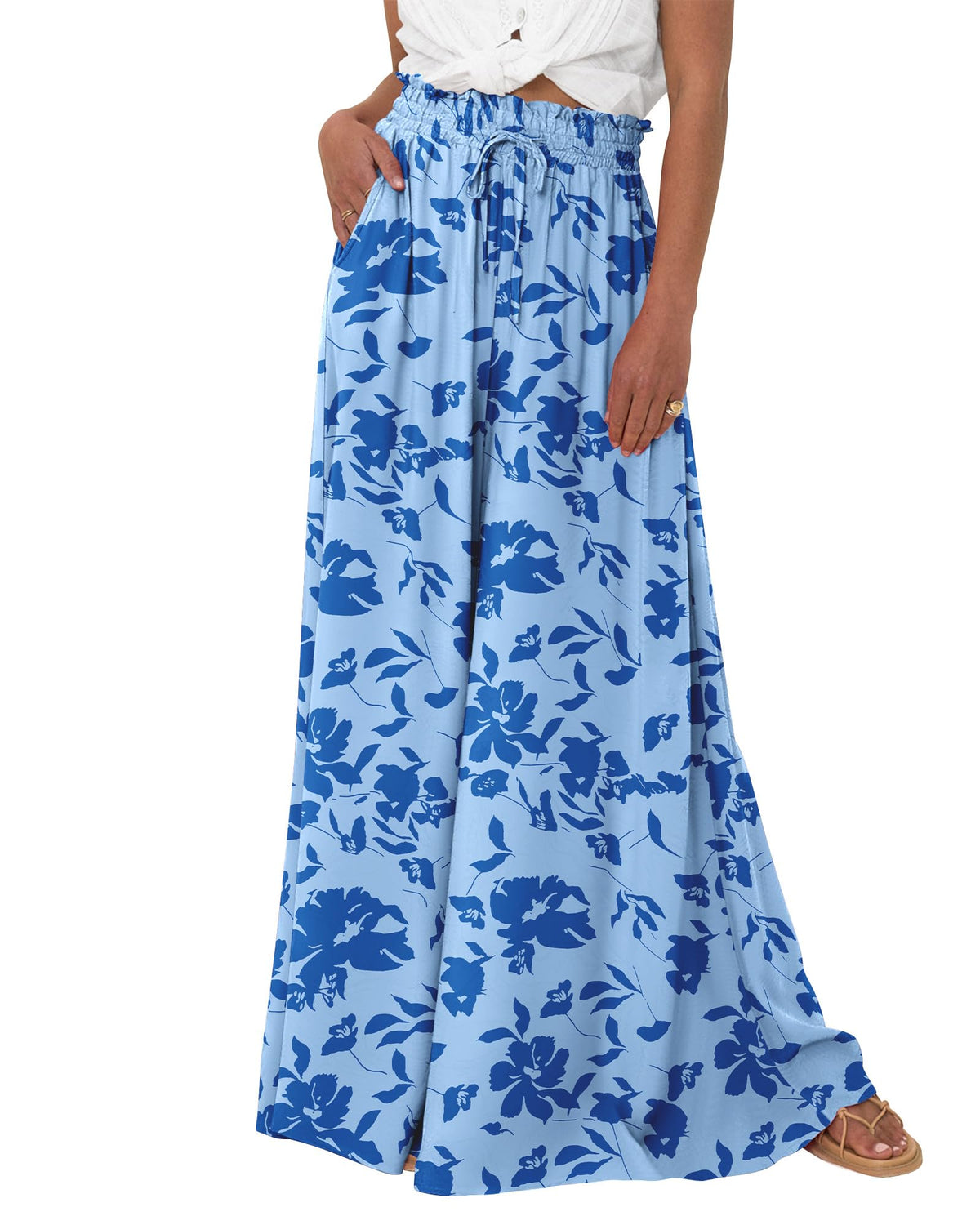 BTFBM Wide Leg Flowy Palazzo Pants for Women