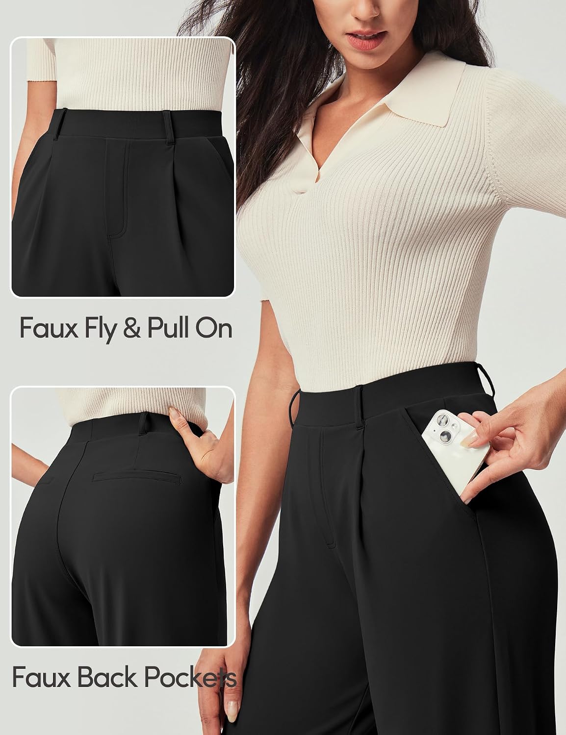 IUGA Dress Pants Women Stretchy Wide Leg Work Pants Business Casual Outfits