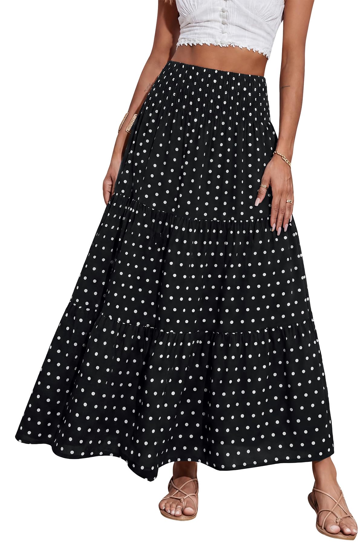 CFLONGE Summer Maxi Skirts for Women 2026 Trendy Floral A Line Boho Skirt