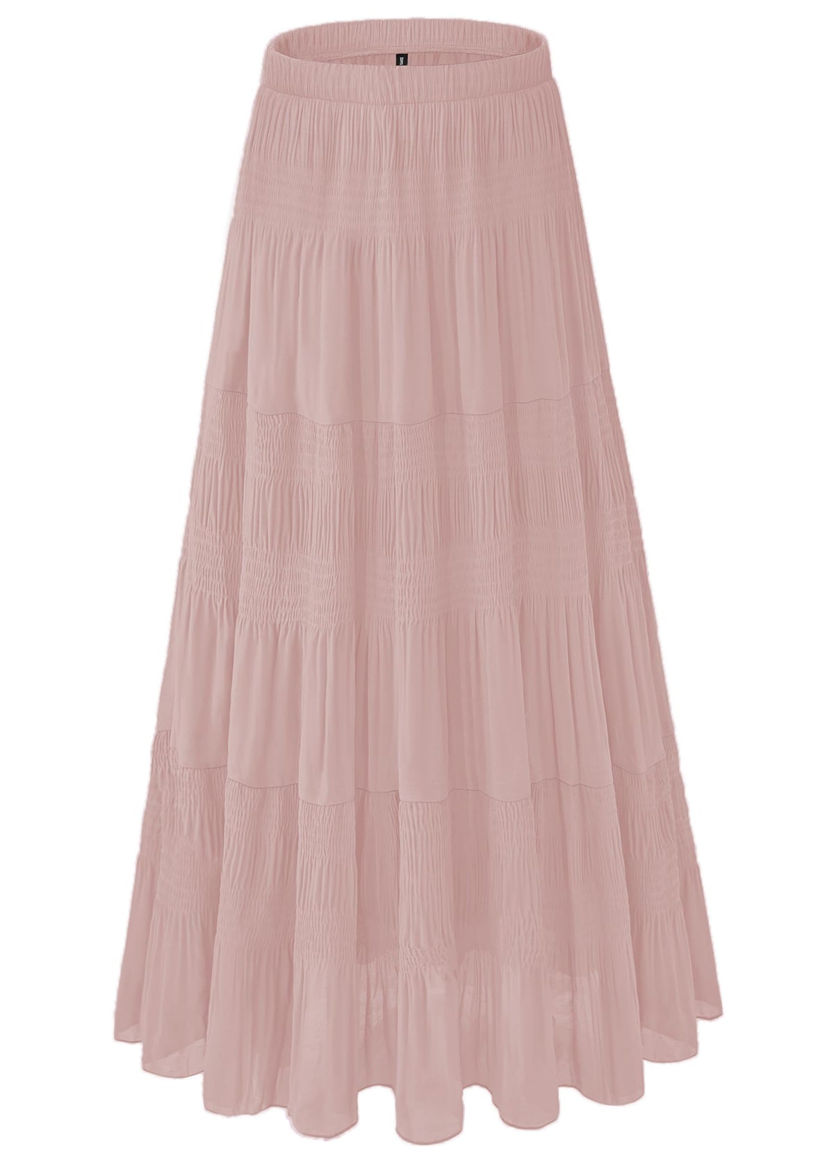 Women's Chiffon White Flowy Maxi Skirts Boho Summer Elastic Waisted Pleated A Line Long Skirt for Women 2026