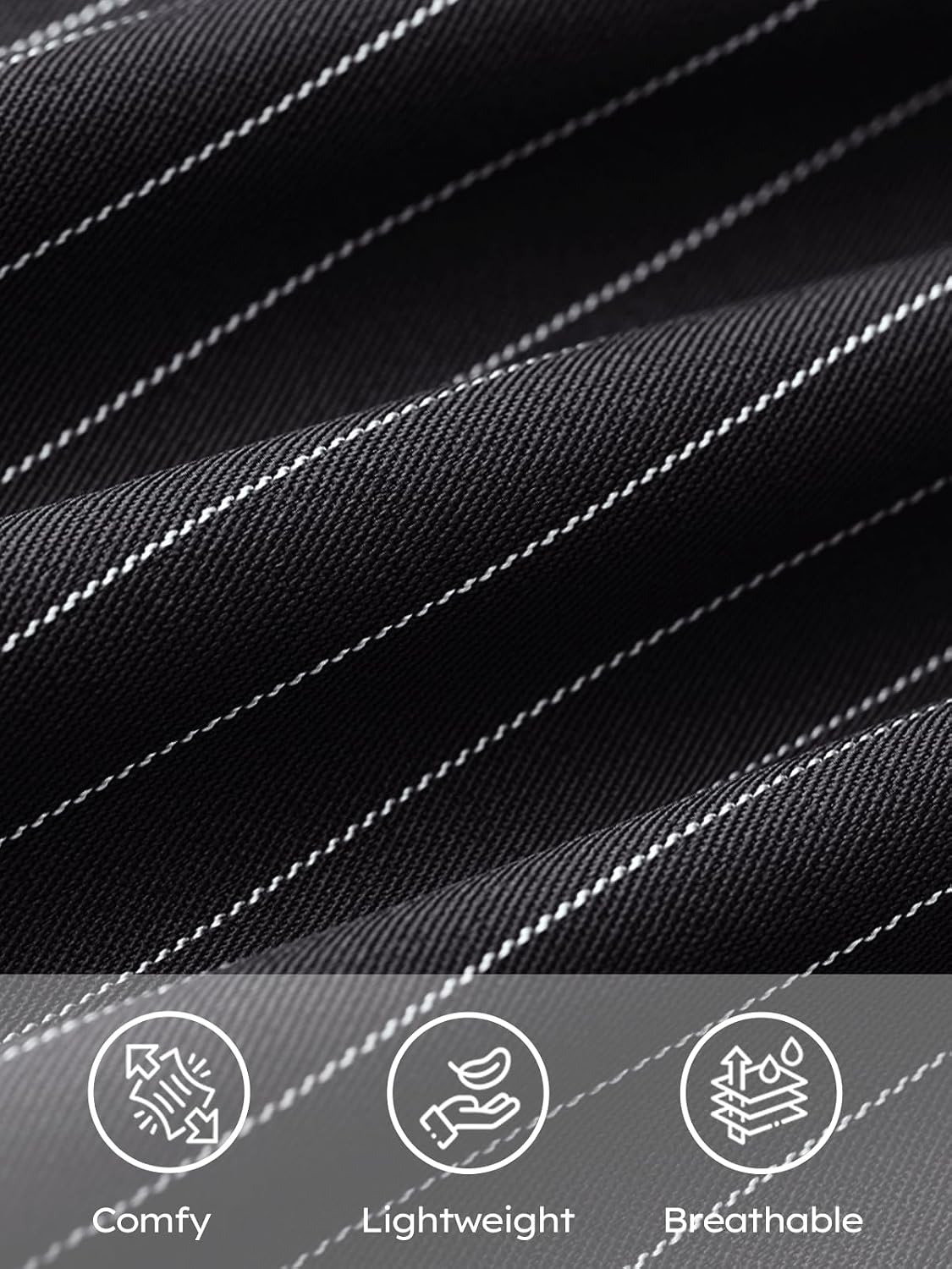NIMIN Women High Waisted Dress Pants Striped Work Trousers with Pockets