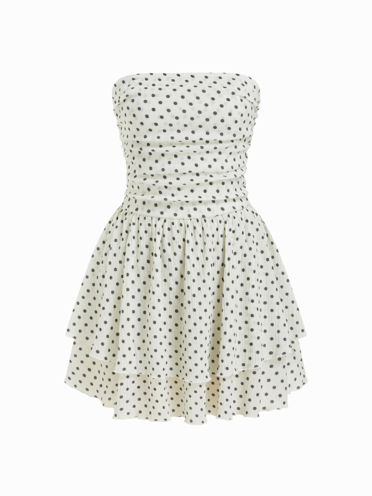 CIDER Women's Summer Cocktail Dress - Tube Ruched Ruffle Mini Dress