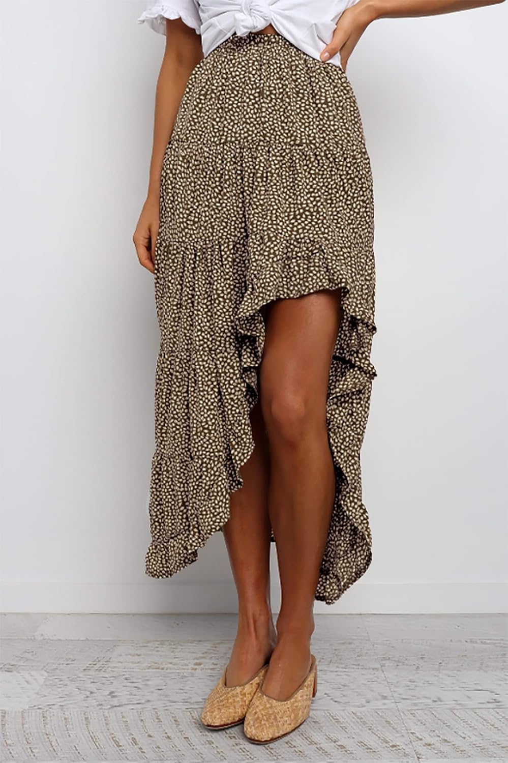 BTFBM Boho High Low Long Maxi Skirts for Women