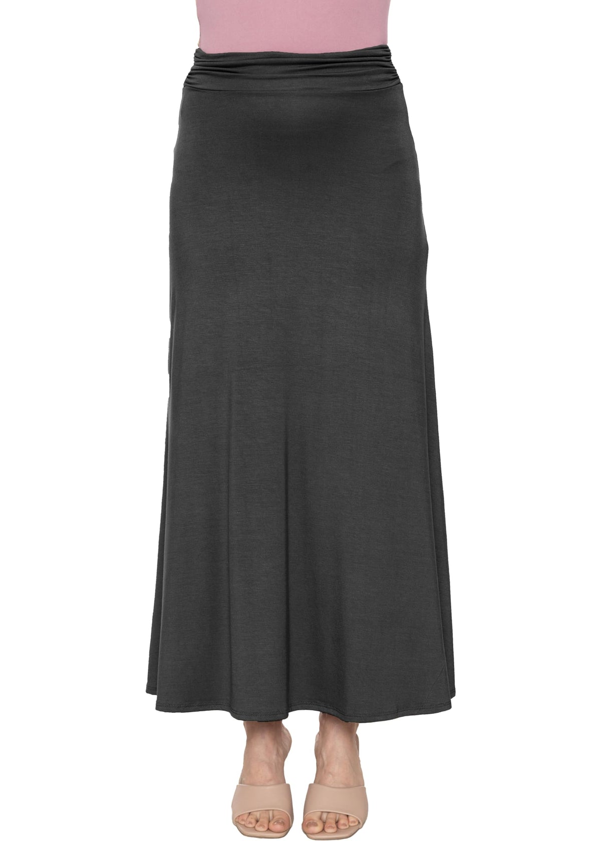 STRETCH IS COMFORT Women's & Plus Size Knee and Ankle Length Ruched Waist Flowy Skirt | Soft & Lightweight | Sizes S - 5X
