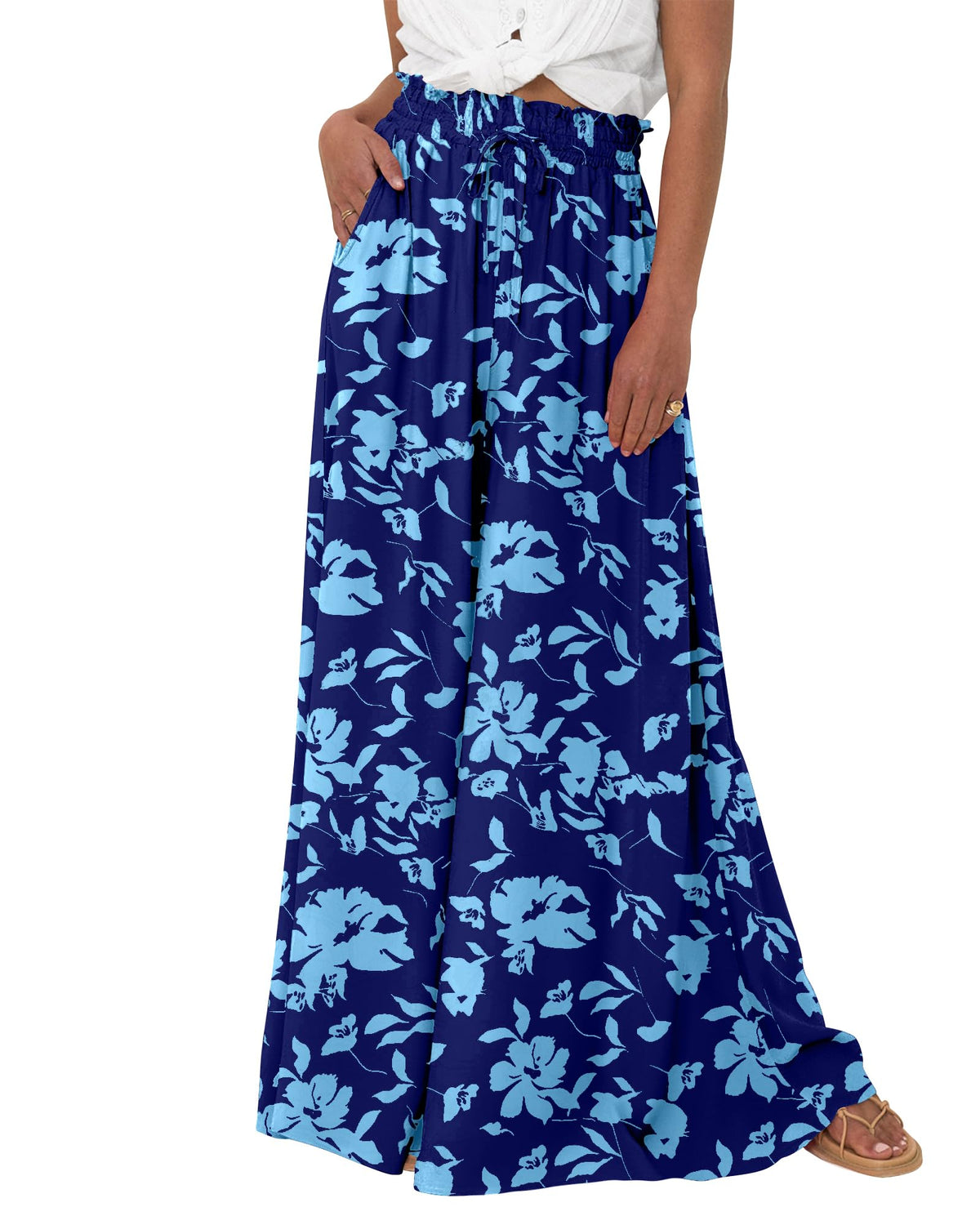 BTFBM Wide Leg Flowy Palazzo Pants for Women