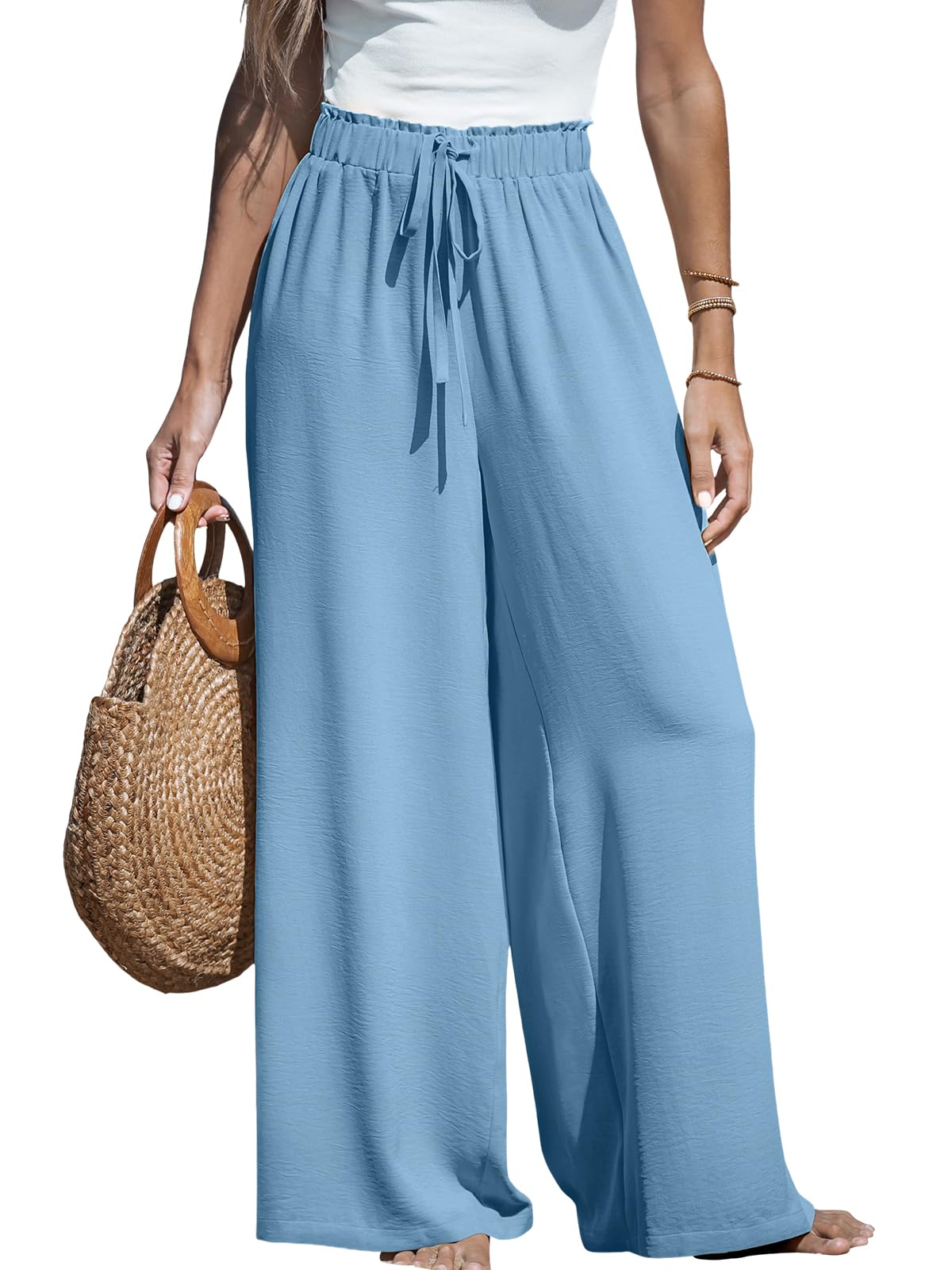 CUPSHE Women's Wide Leg Palazzo Pants Smocked High Waist
