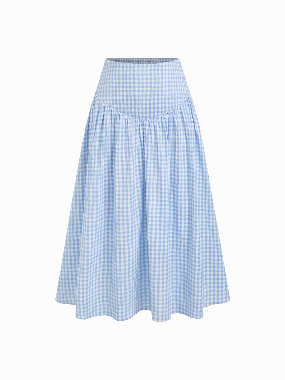 CIDER Gingham Midi Skirts for Women A Line High Waist Long Plaid Maxi Skirt