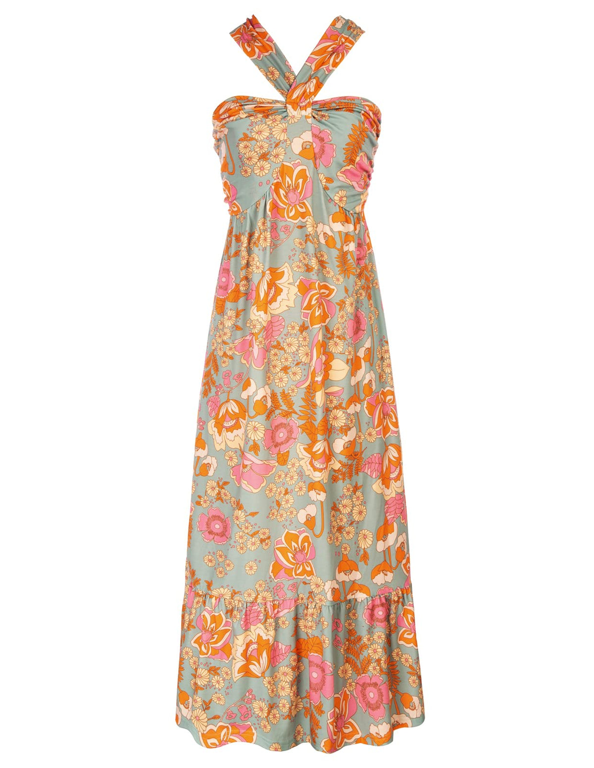 GRACE KARIN Womens Summer Floral Halter Boho Maxi Dresses