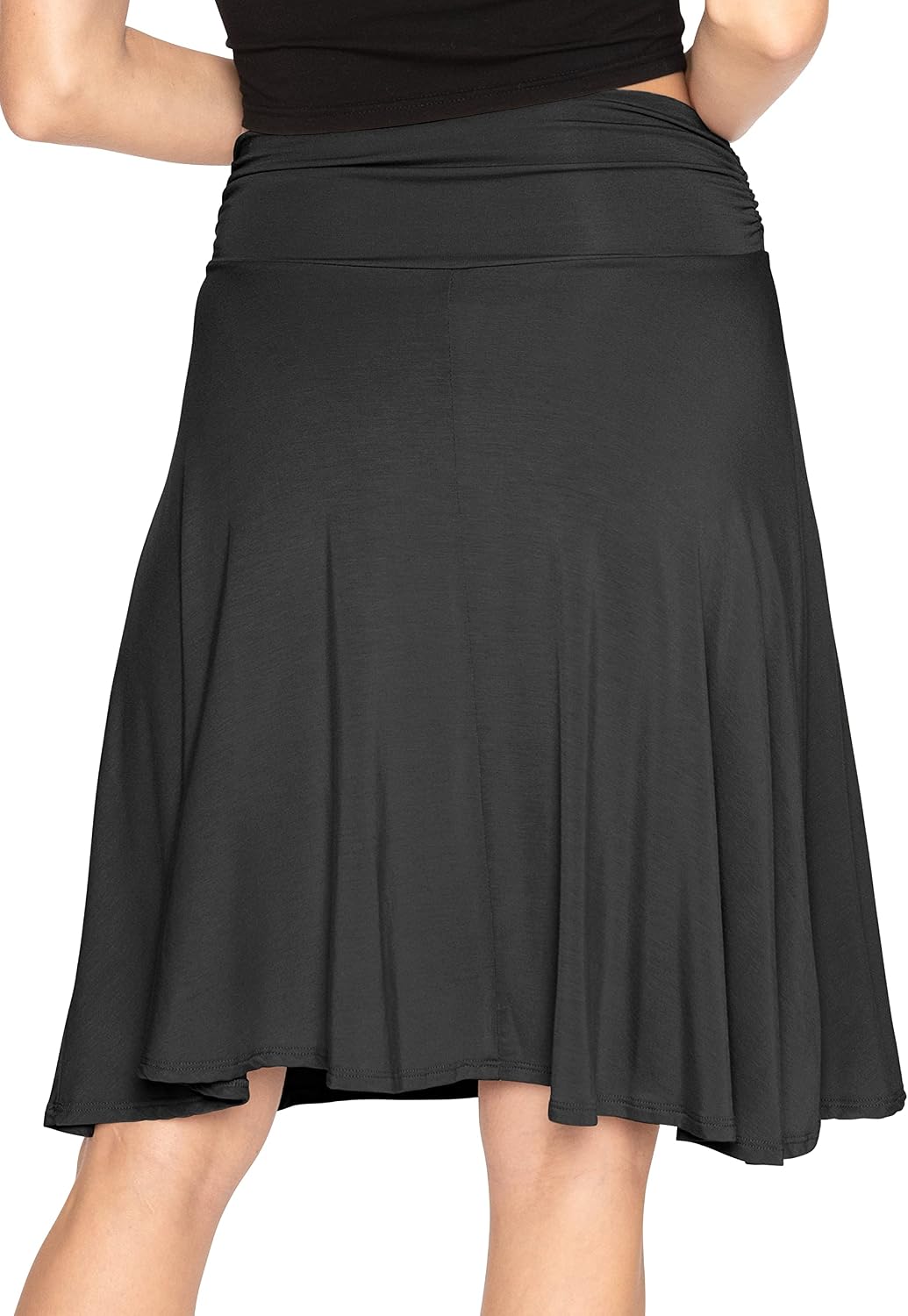 STRETCH IS COMFORT Women's & Plus Size Knee and Ankle Length Ruched Waist Flowy Skirt | Soft & Lightweight | Sizes S - 5X