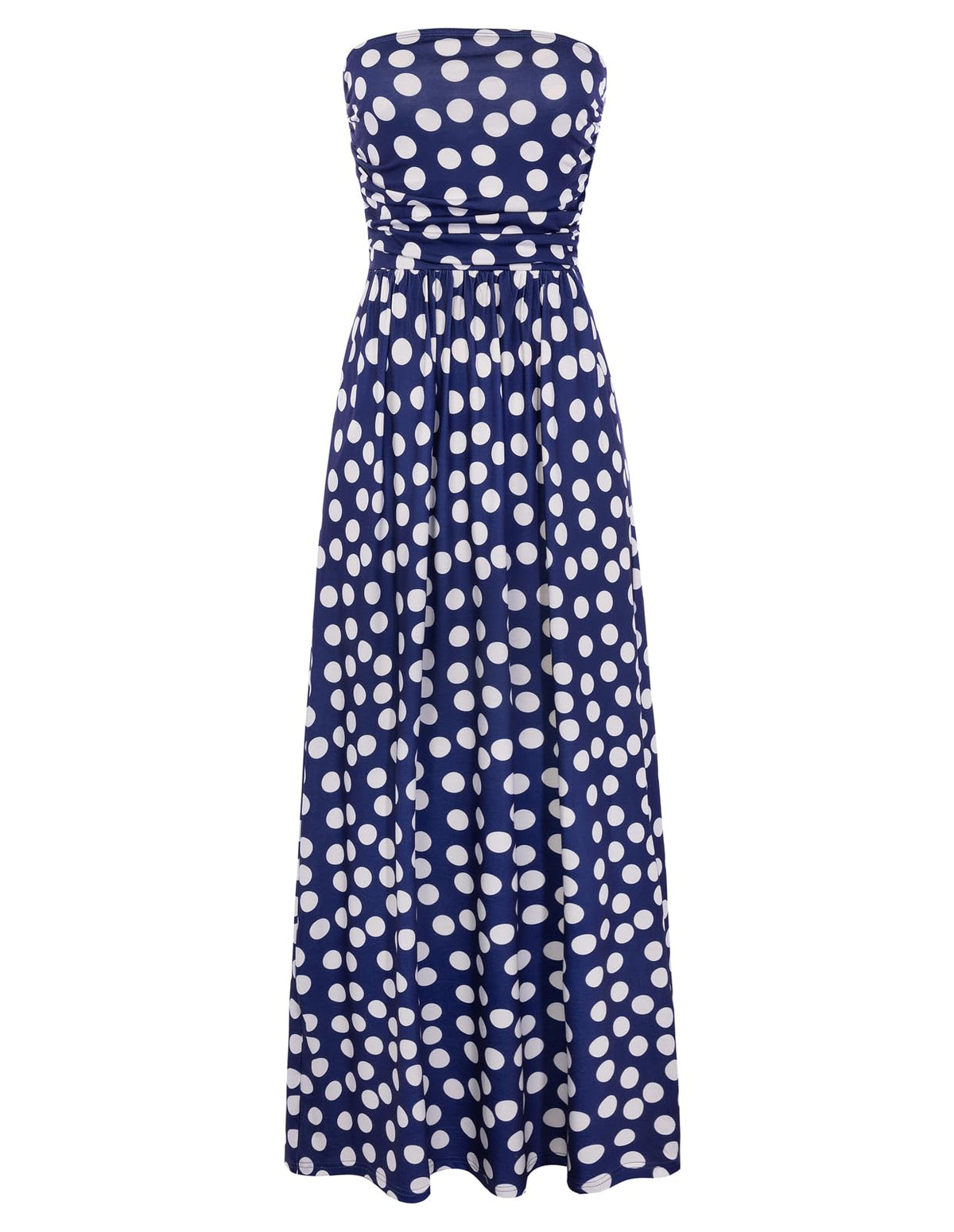 GRACE KARIN Women Strapless Dress Casual Loose Ruched Long Maxi Dress with Pockets