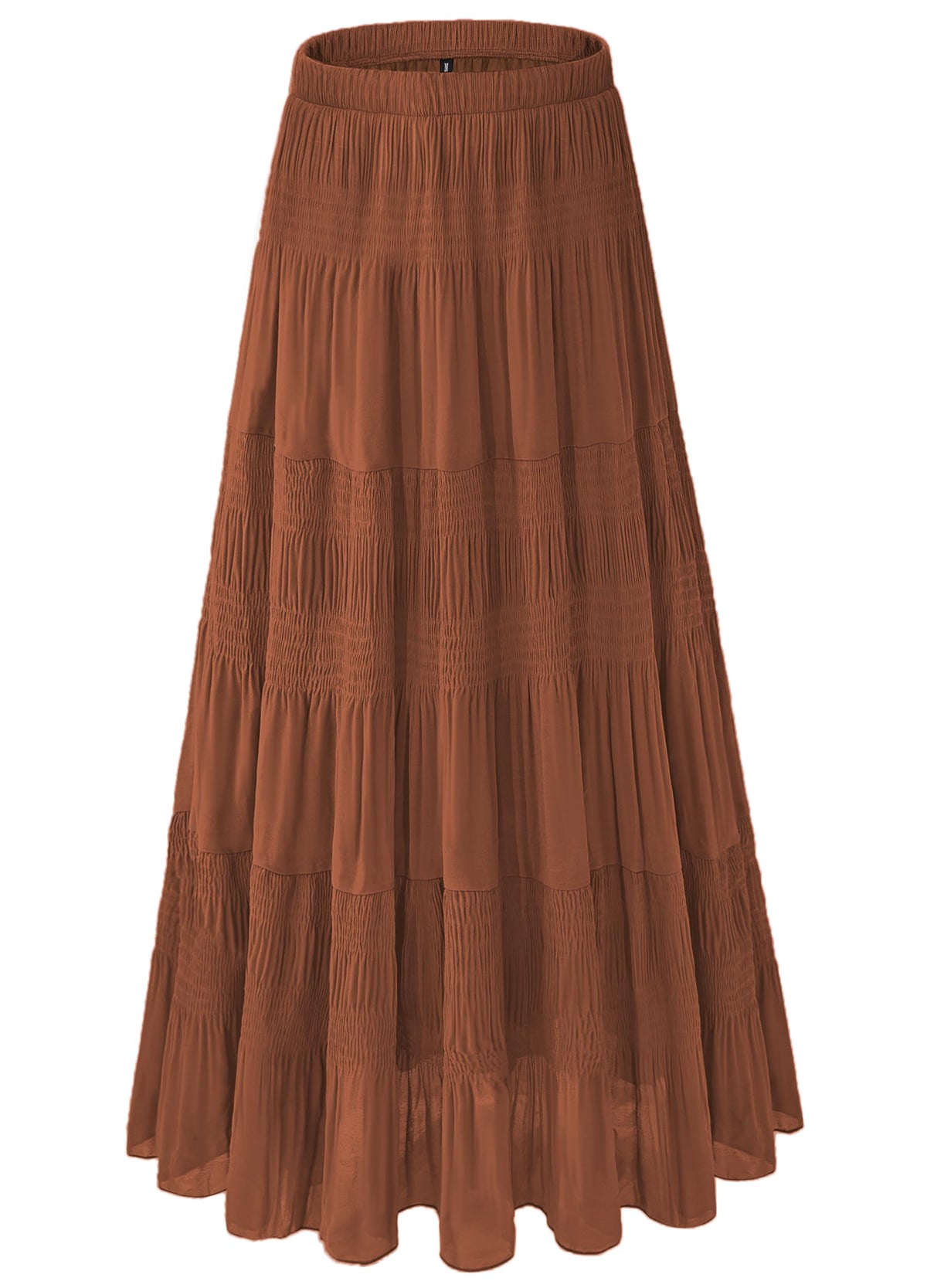 Women's Chiffon White Flowy Maxi Skirts Boho Summer Elastic Waisted Pleated A Line Long Skirt for Women 2026