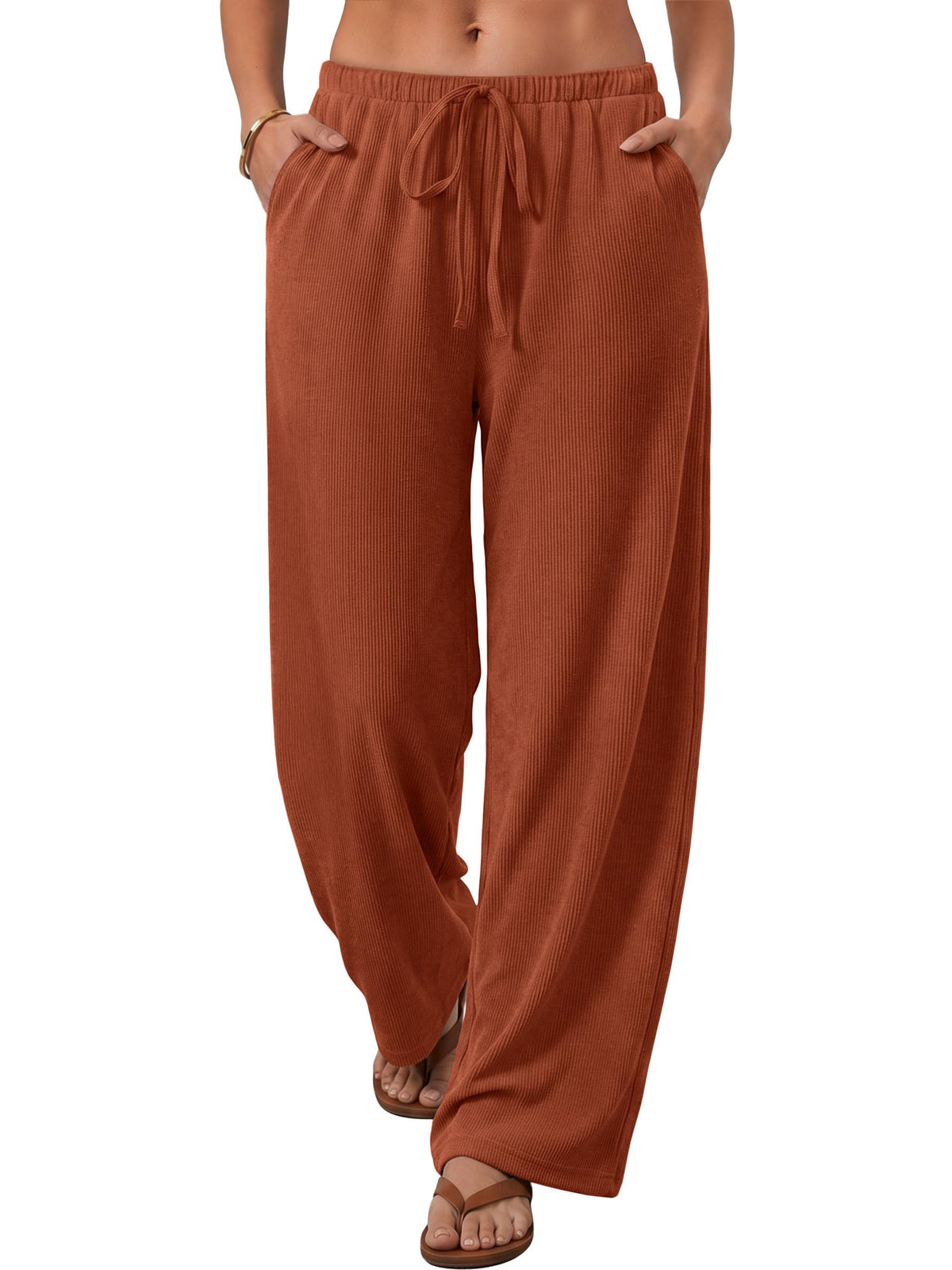 ANRABESS Womens Fall Straight Leg Lounge Pants Pajama Bottoms