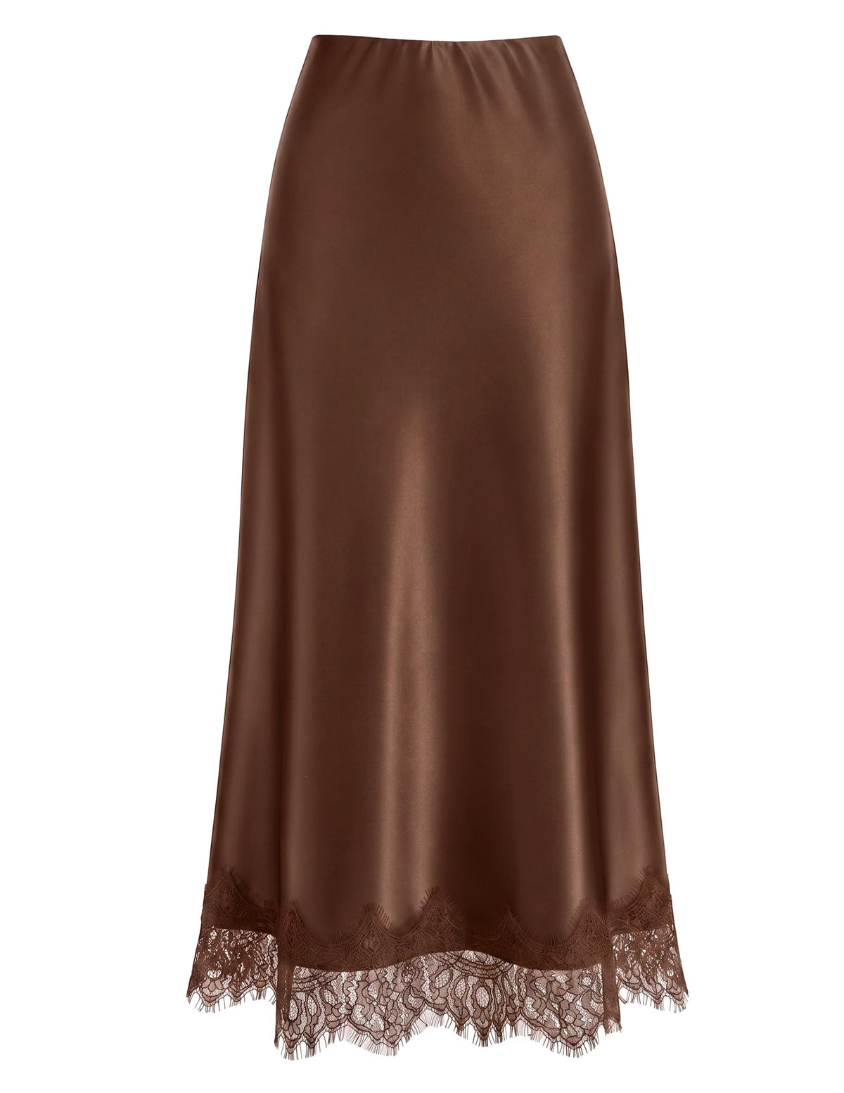 ZESICA Women's Lace Satin Maxi Skirts Fall 2026 Business Casual Long Skirt