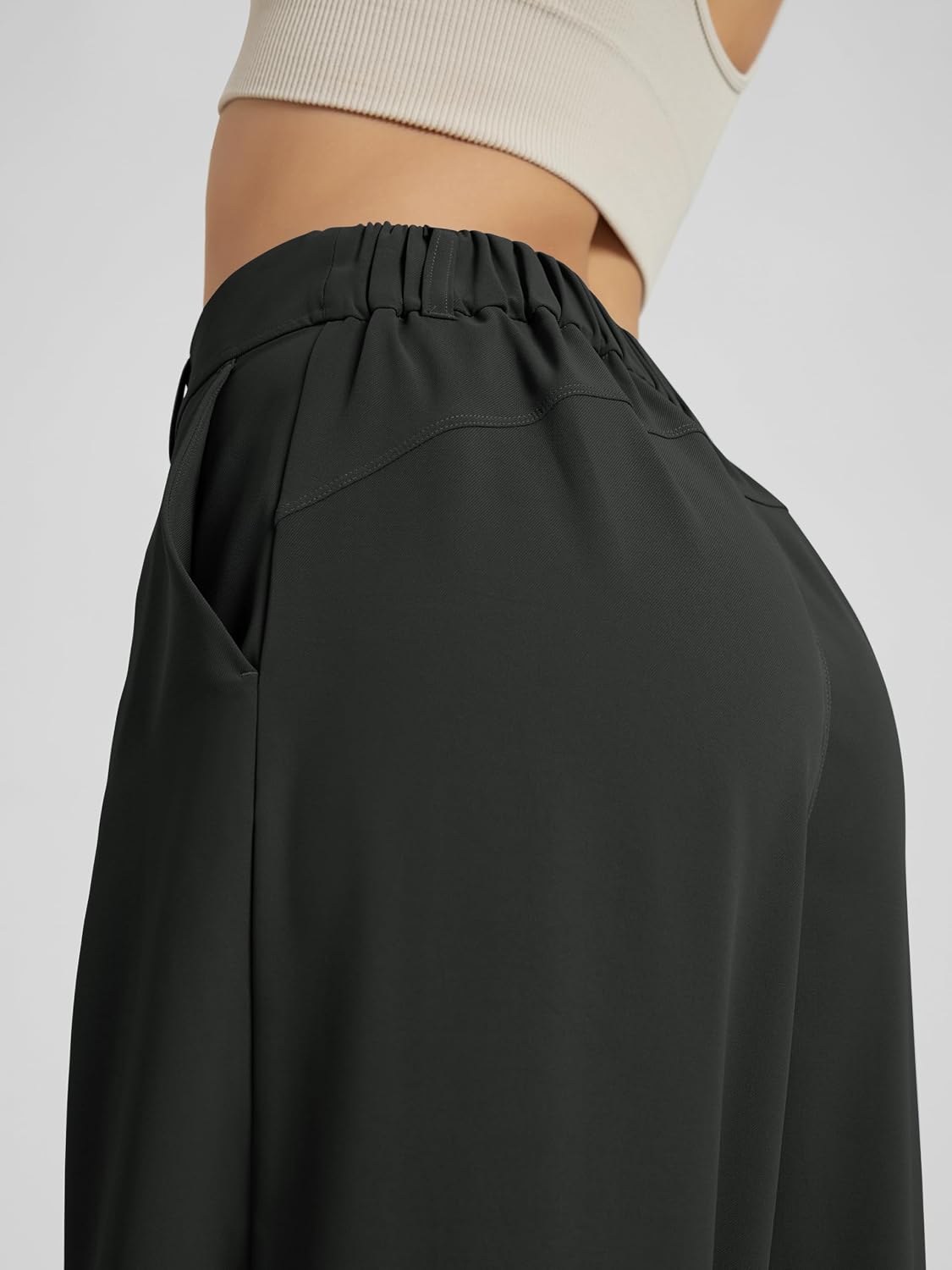ODODOS Pleated Extra Wide Leg Pants for Women Flowy Lightweight High Waist Trouser with Pockets - 27" / 29" / 31" Inseam