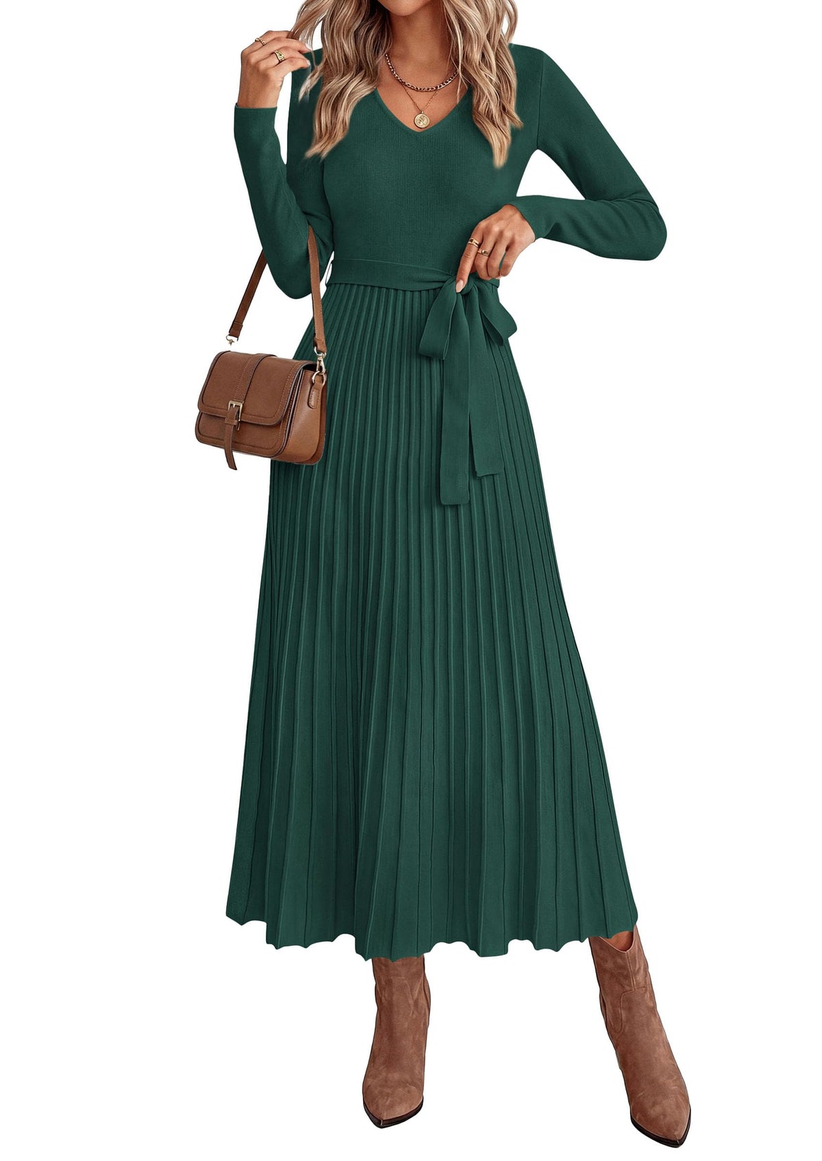 PRETTYGARDEN Womens Fall Maxi Long Sleeve Sweater Dress