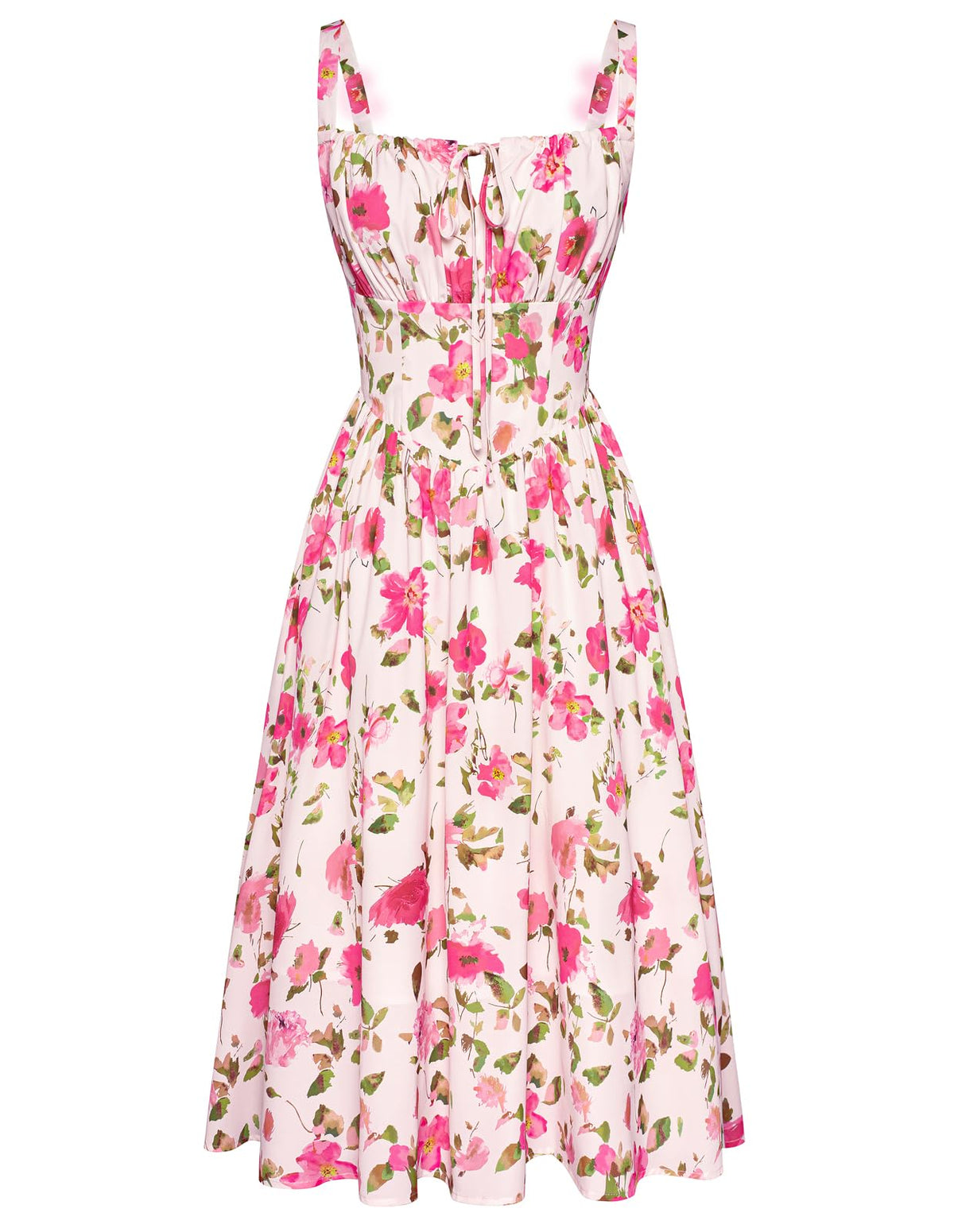 Scarlet Darkness Women's Floral Corset Dress with Pockets for Summer Spring