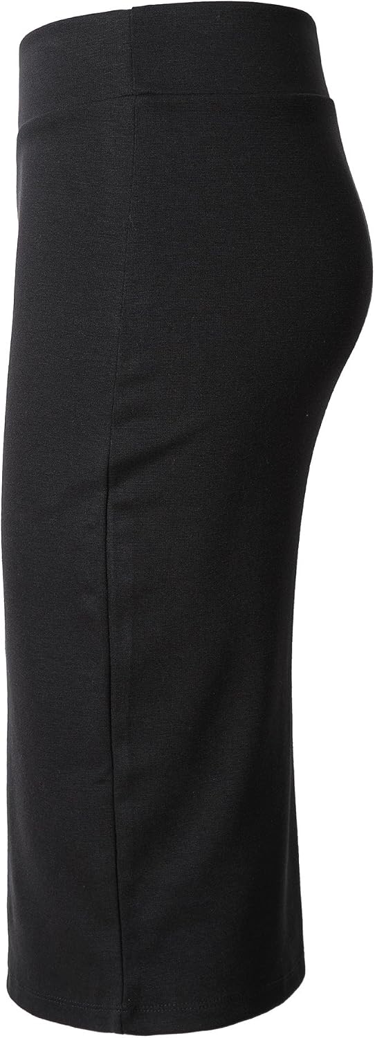 Urban CoCo Women's Elastic Waist Stretch Bodycon Midi Pencil Skirt