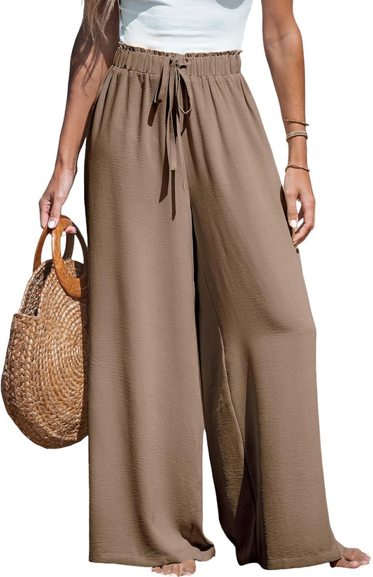 CUPSHE Women's Wide Leg Palazzo Pants Smocked High Waist