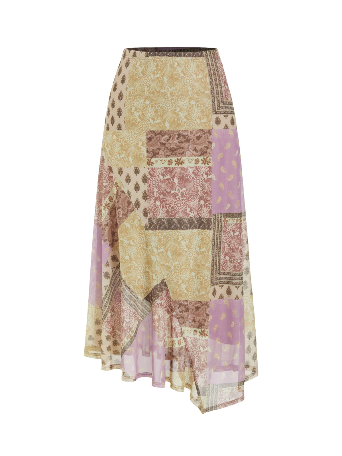 CIDER Skirts for Women Floral Mesh Maxi Asymmetrical Long Western Skirt