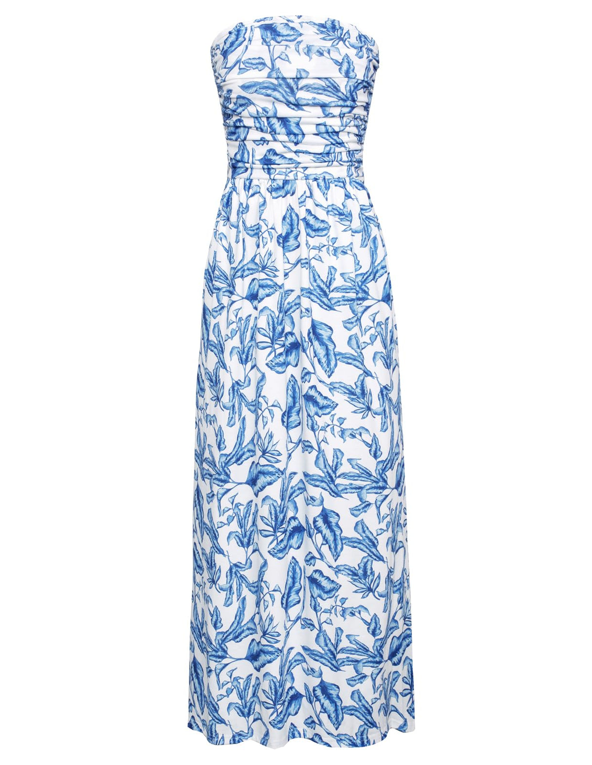 GRACE KARIN Women Strapless Dress Casual Loose Ruched Long Maxi Dress with Pockets