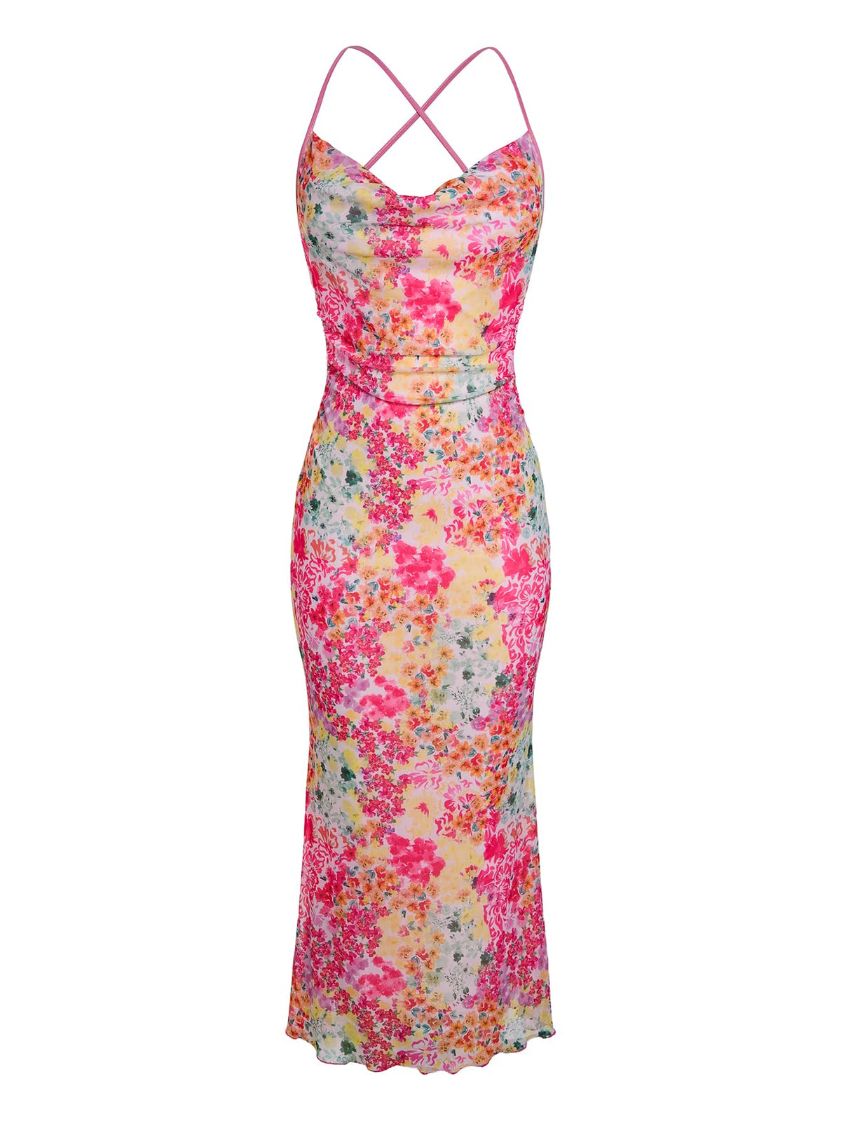 SOLY HUX Women's Floral Mesh Cami Dress Cocktail Wedding Guest Long Dresses