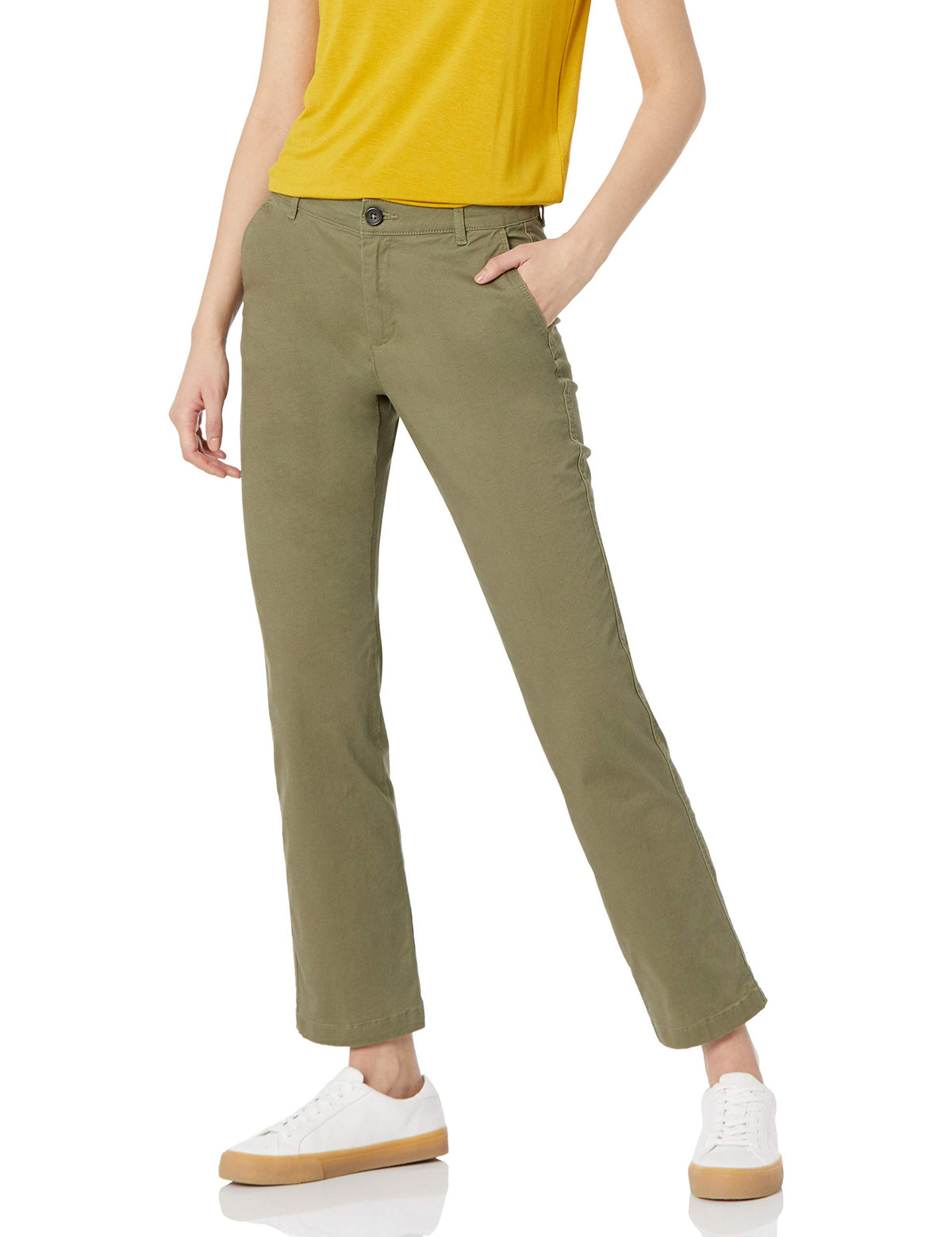 Amazon Essentials Women's Slim Fit Straight Leg Stretch Twill Chino Pant