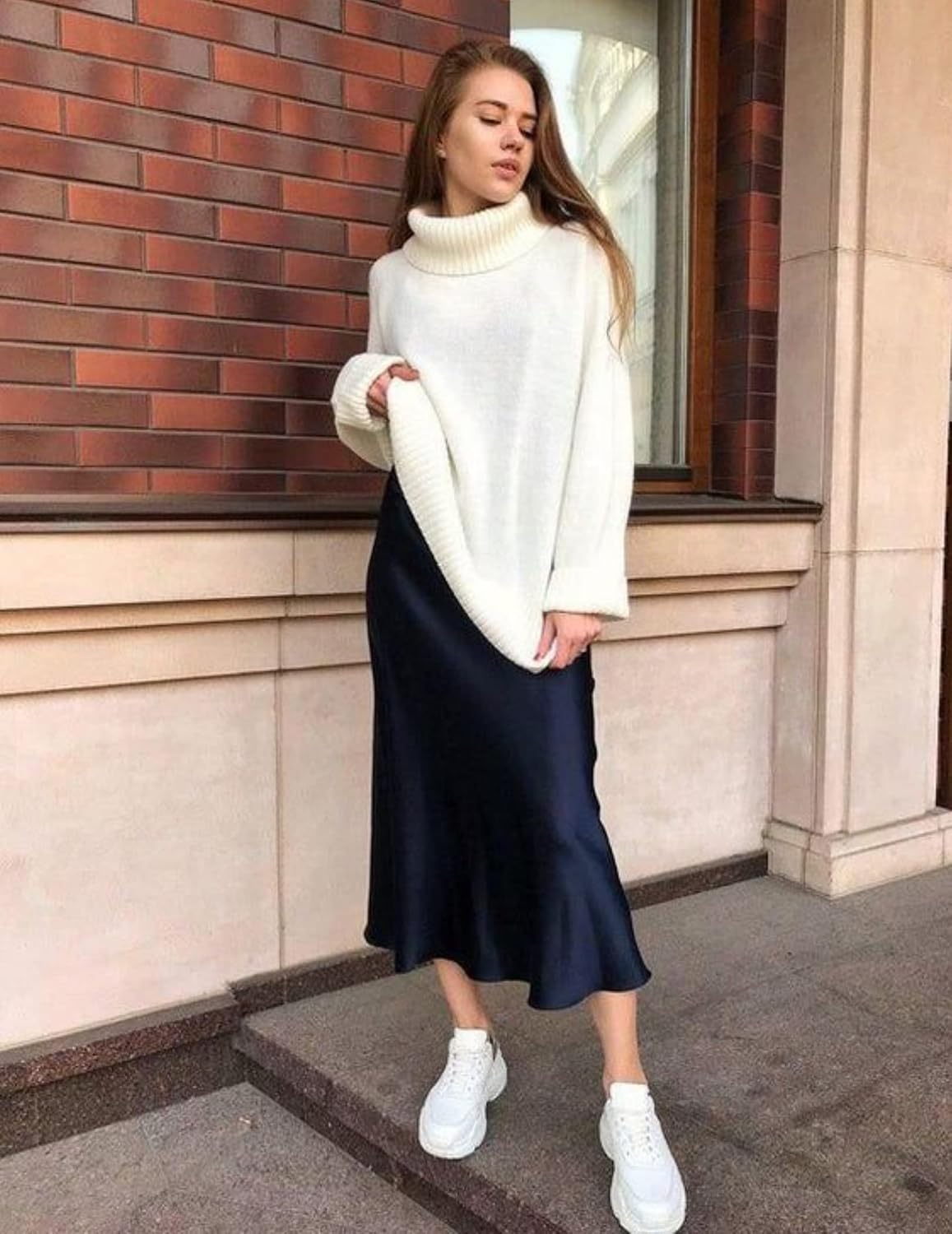 Zeagoo Skirts for Women High Waist Skirt Elegant Midi Skirt Satin