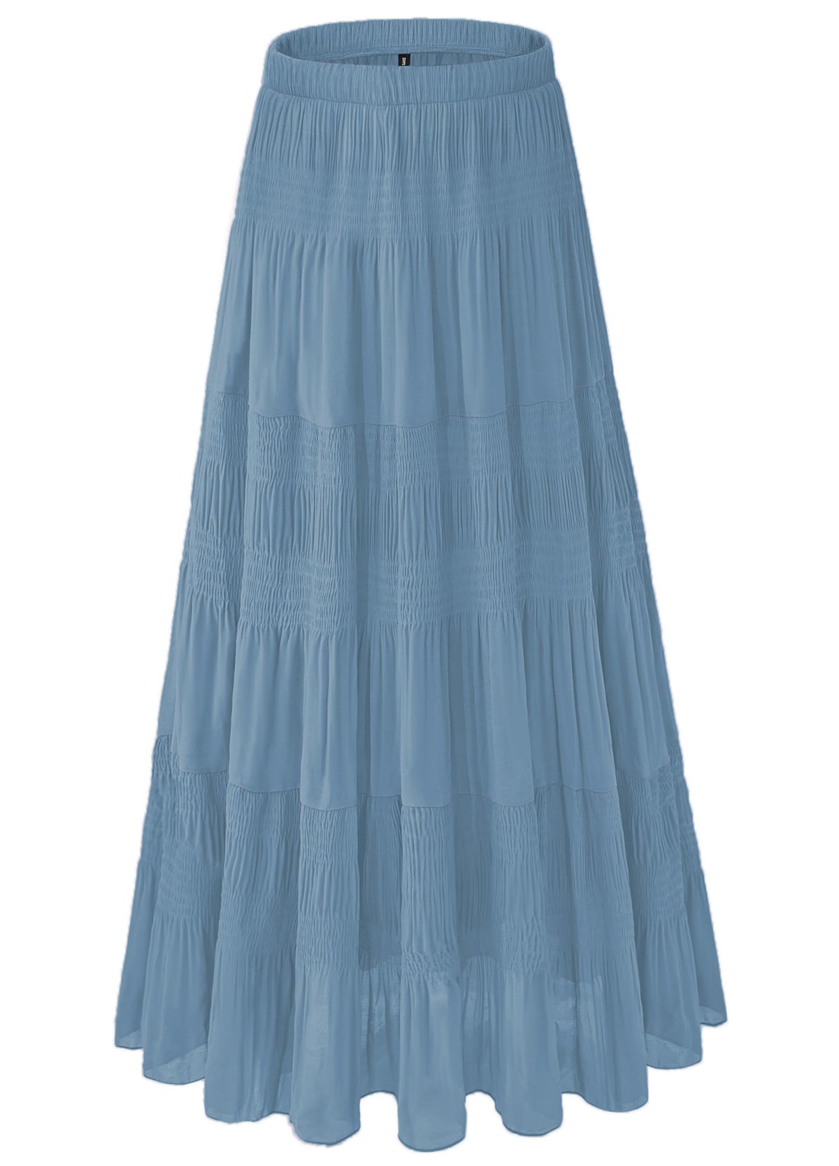 Women's Chiffon White Flowy Maxi Skirts Boho Summer Elastic Waisted Pleated A Line Long Skirt for Women 2026