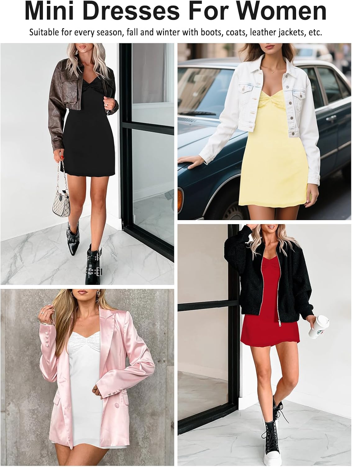 MIYIEONZ Women Summer Mini Dress Formal Going Out Short Dresses