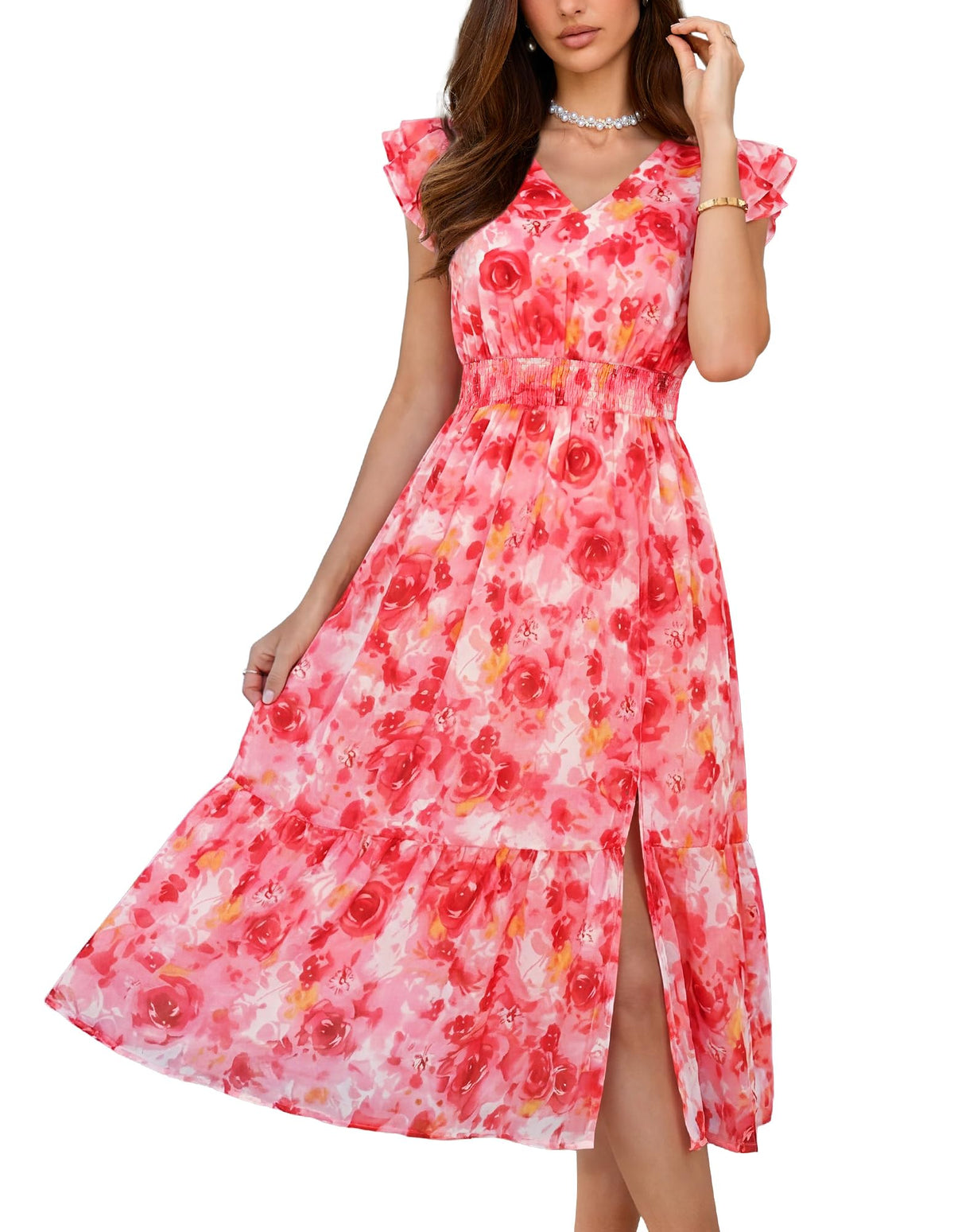 GRACE KARIN Womens Summer Wedding Guest Dresses Boho Beach Midi Sundress