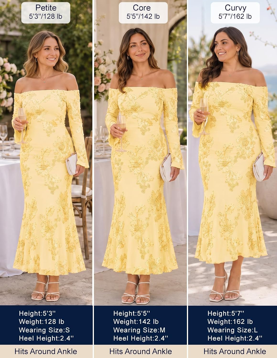 ZESICA Women's Fall Off Shoulder Floral Wedding Guest Maxi Dresses