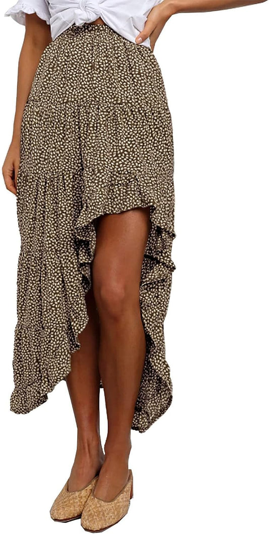 BTFBM Boho High Low Long Maxi Skirts for Women