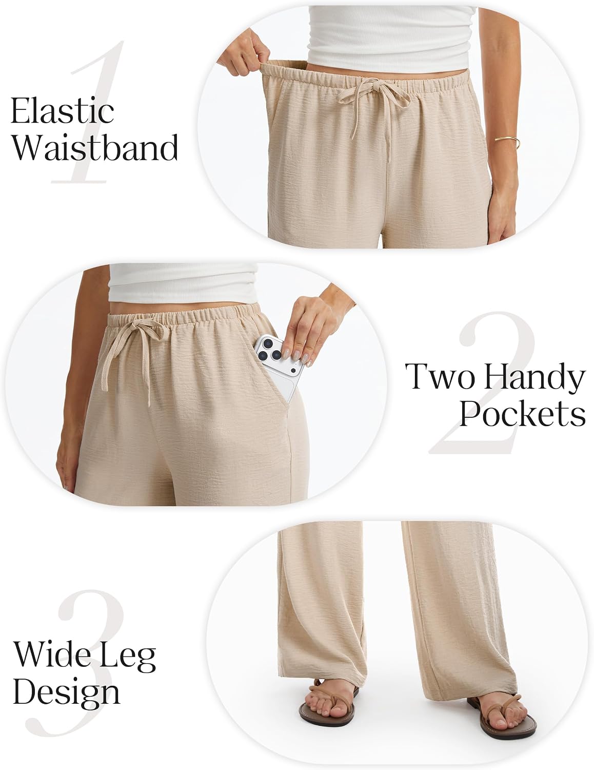 SEVEGO Tall Women 32"/34"/36" Inseam Wide Leg Flowy Palazzo Summer Pants