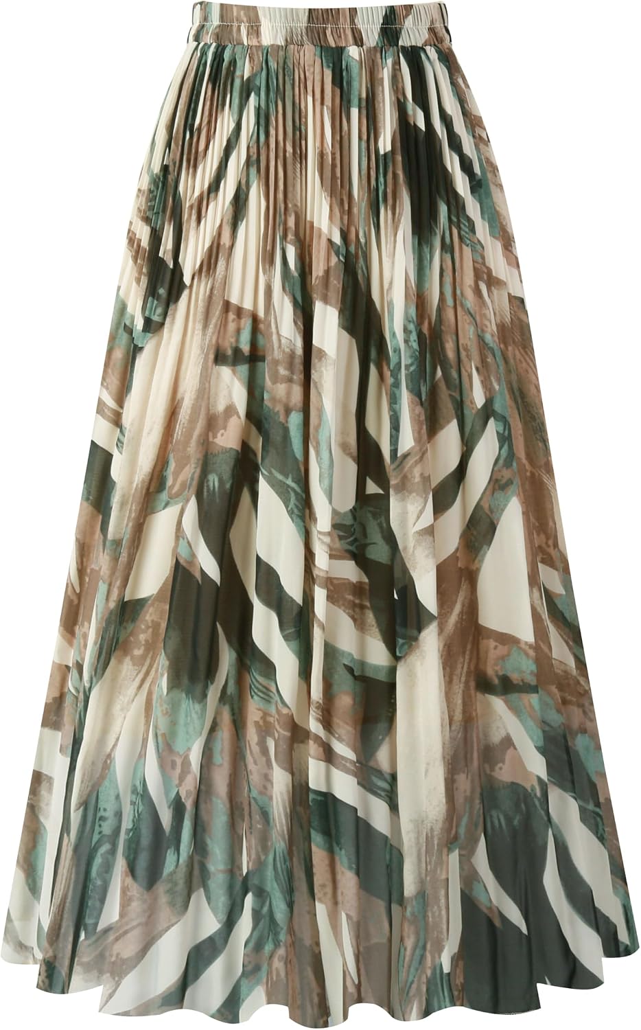 Kingfancy Women's Pleated Skirt A-Line Midi Skirts