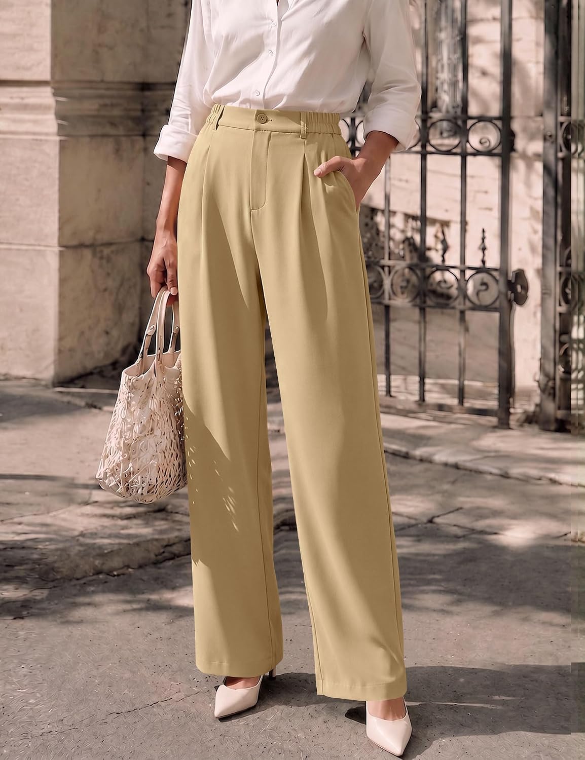 LOMON Womens Wide Leg Dress Pants 2026 Trendy Office Work Trousers